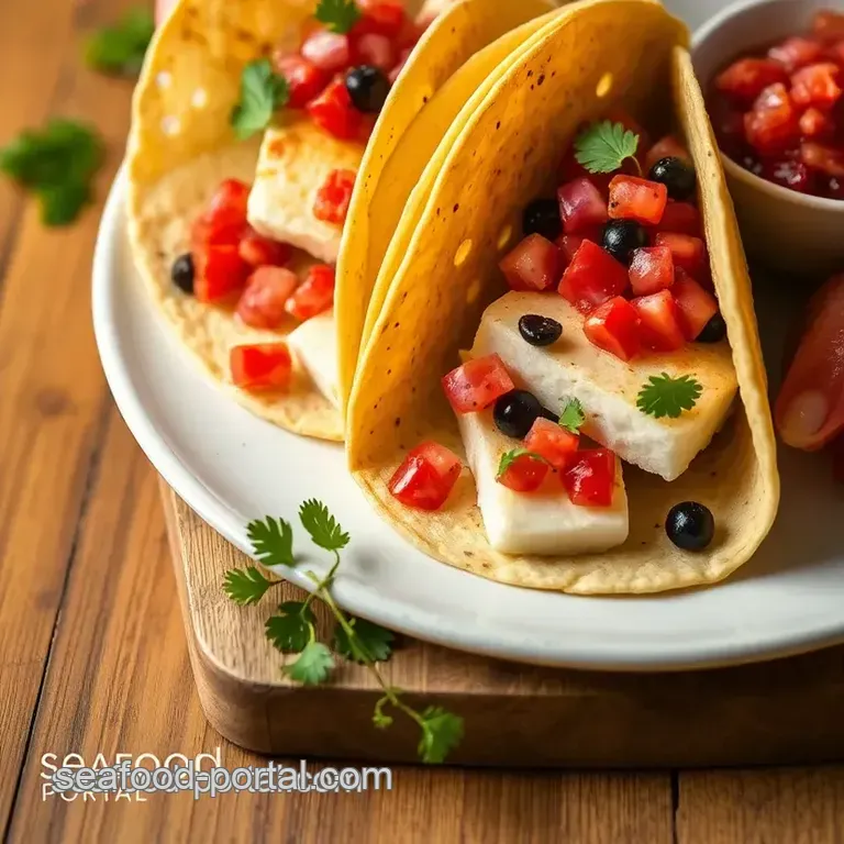 Zesty Halibut Tacos with Fresh Berry Salsa presentation