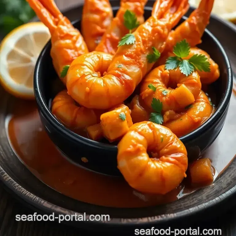 Spicy Coconut Prawns: a Tropical Delight presentation