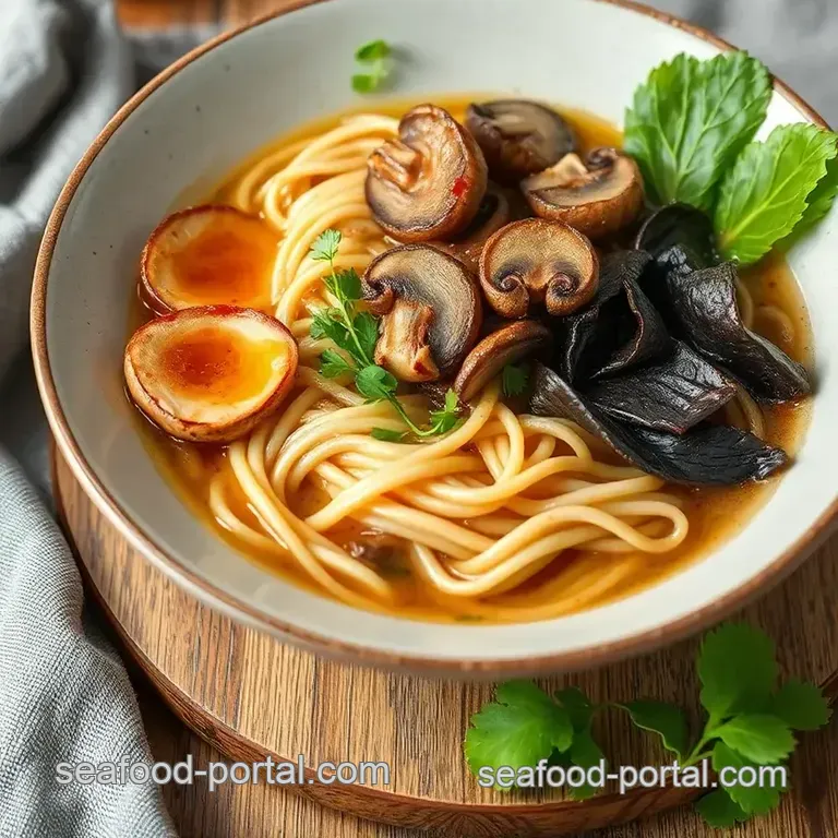 Comforting Ramen Shiitake Mushroom Delight presentation