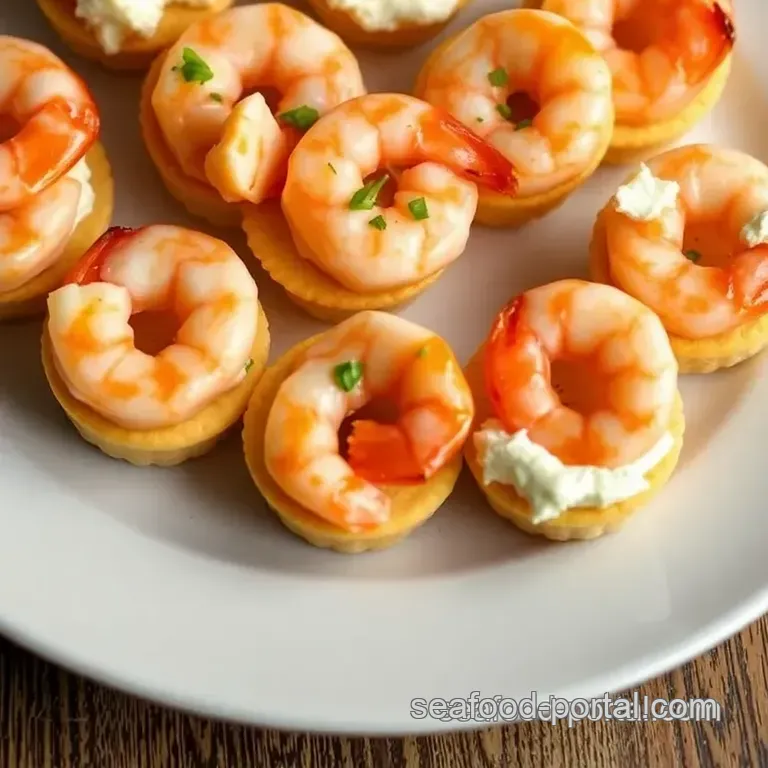 Cream Cheese Shrimp on Ritz Crackers presentation