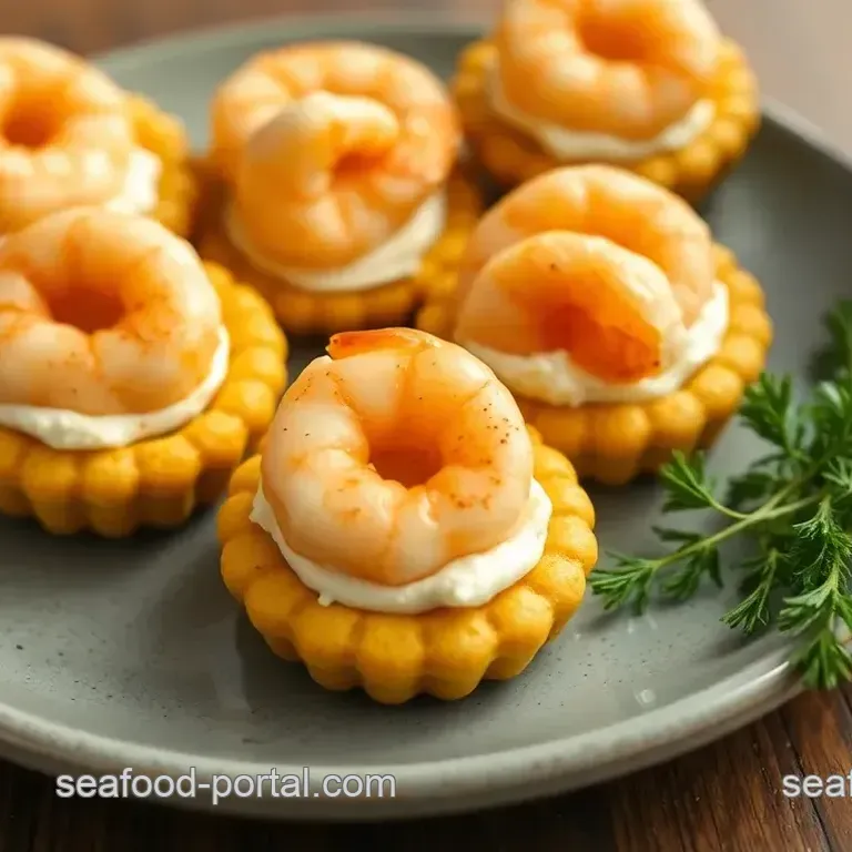 Cream Cheese Shrimp on Ritz Crackers