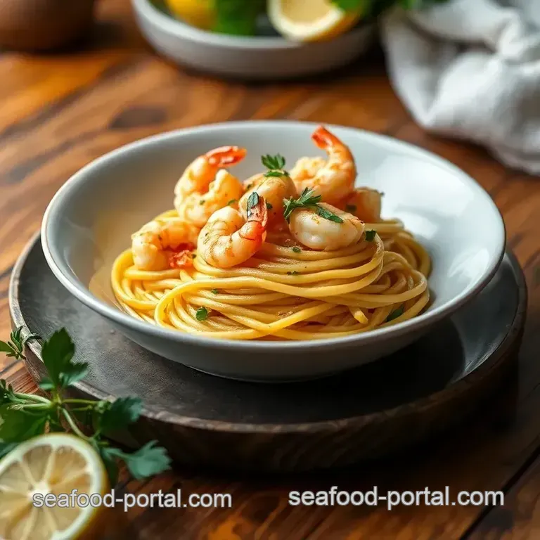 Citrusy Garlic Shrimp Pasta Delight presentation