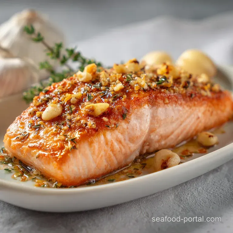 Seared pink fillet resting on a bed of vibrant green asparagus with a glossy drizzle of lemon-butter sauce.