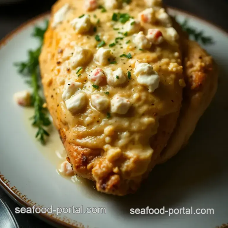 Crab Stuffed Chicken Breasts with a Twist presentation