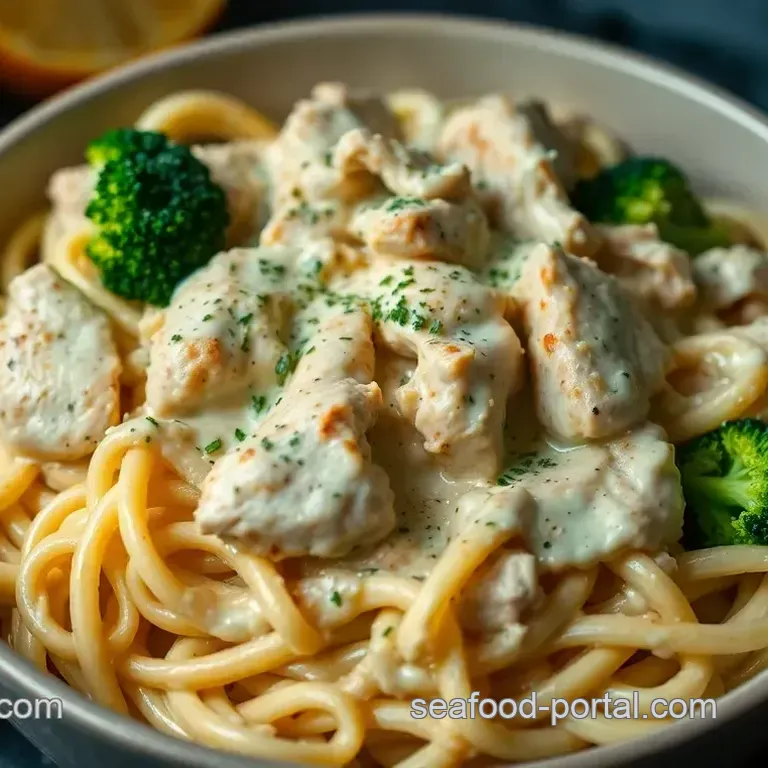 Creamy Baked Chicken Fettuccine Alfredo with Broccoli