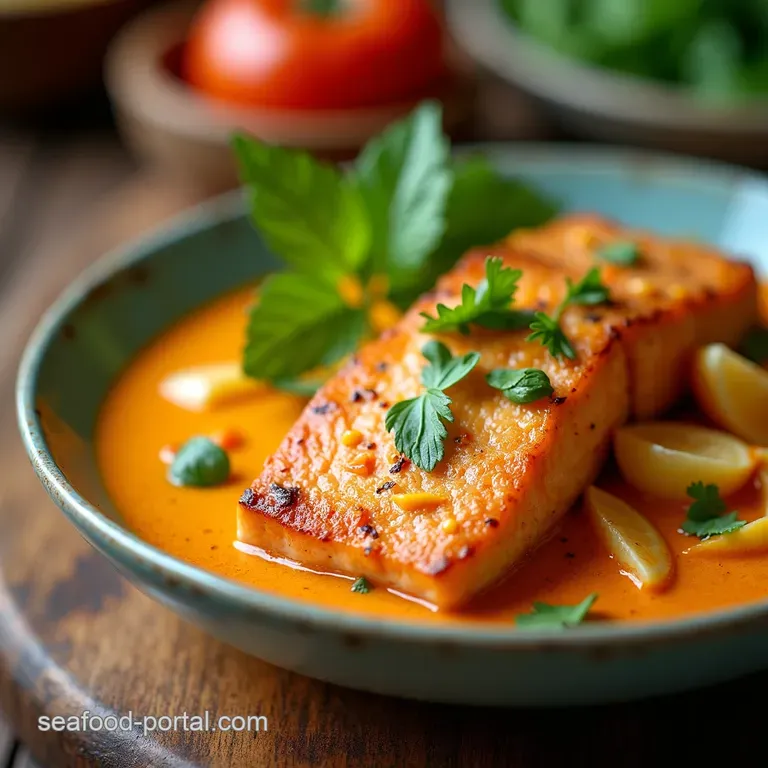 Creamy Coconut Salmon Curry a Taste of Thailand presentation