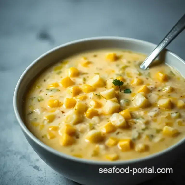 Creamy Comfort: Meatless Corn Chowder presentation