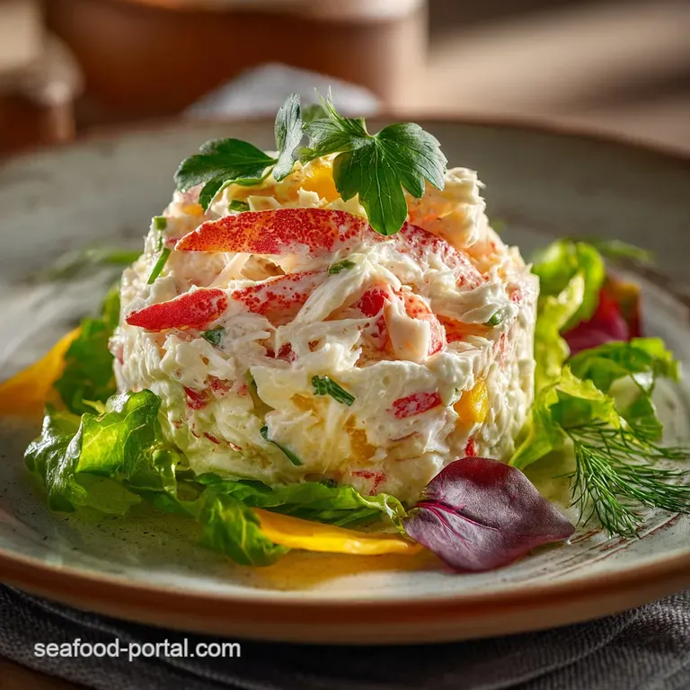 Crab Salad with Imitation Crab: Quick Creamy Deli-Style Surimi Recipe presentation