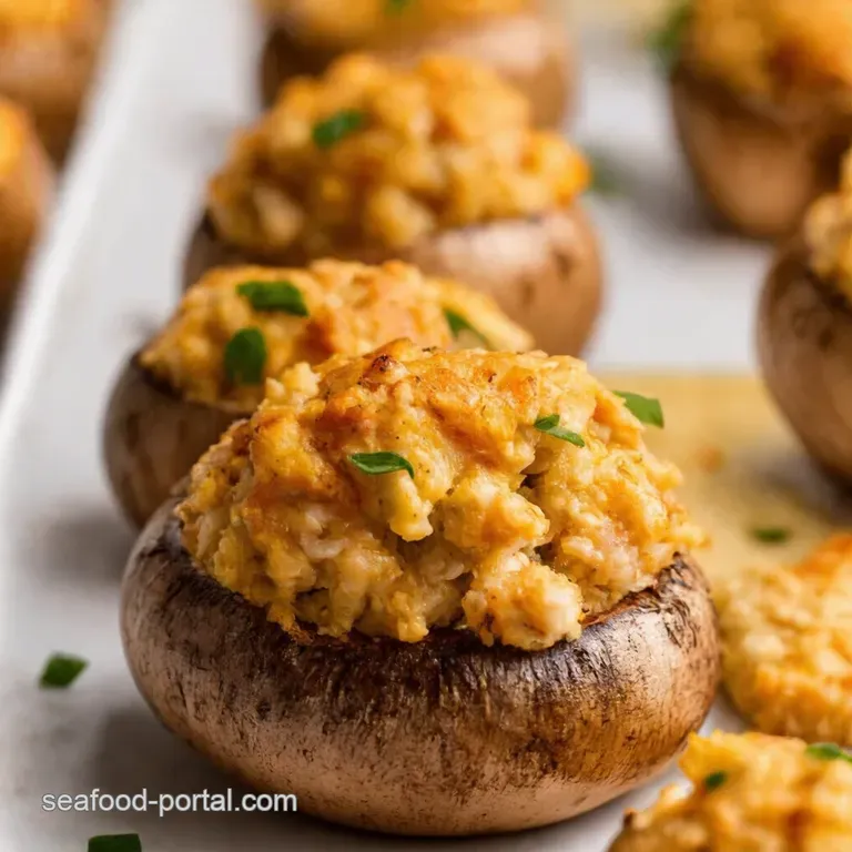 Creamy Crabstuffed Mushrooms a Party Perfect Bite presentation