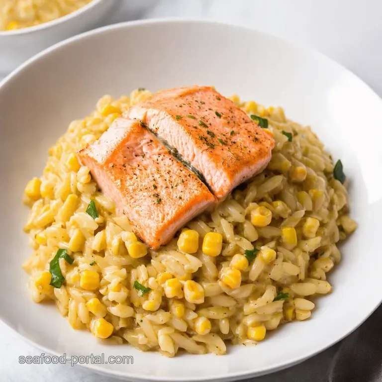 Creamy Dreamy Salmon Sweet Corn Orzo