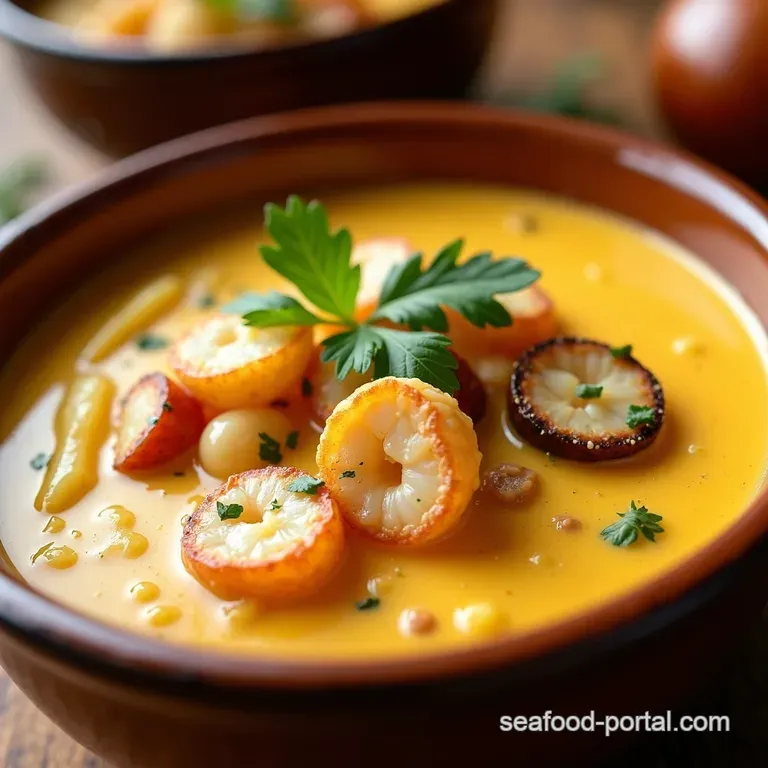 Creamy Dreamy Seafood Bisque a Taste of the Sea presentation