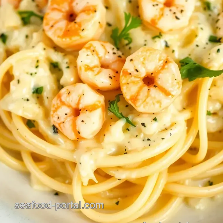 Creamy Dreamy Shrimp Alfredo presentation