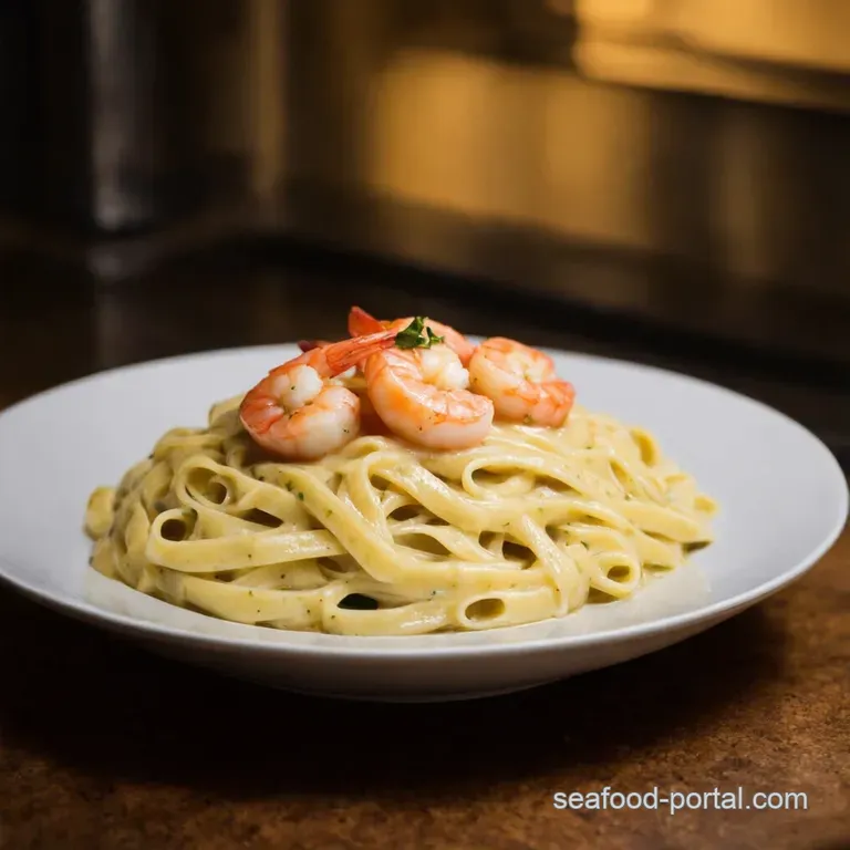 Creamy Dreamy Shrimp Fettuccine Alfredo an Easy Seafood Delight presentation