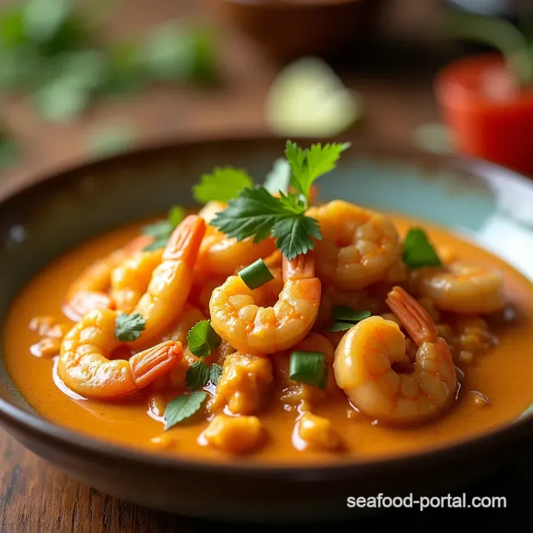 Creamy Dreamy Thai Coconut Shrimp Curry presentation
