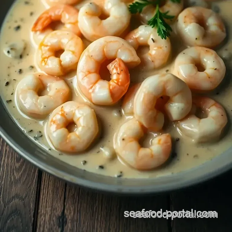 Creamy Garlic Shrimp Sauce presentation