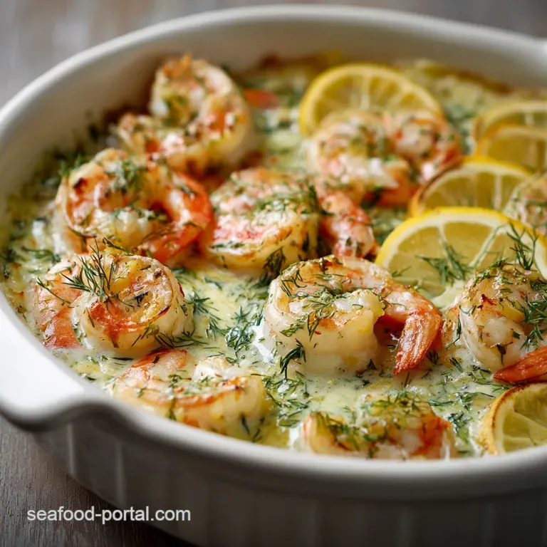 Shrimp Casserole: the Coastal Comfort Creamy Lemon Dill Bake presentation