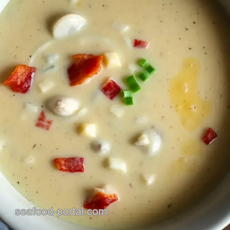 Creamy New England Clam Chowder presentation