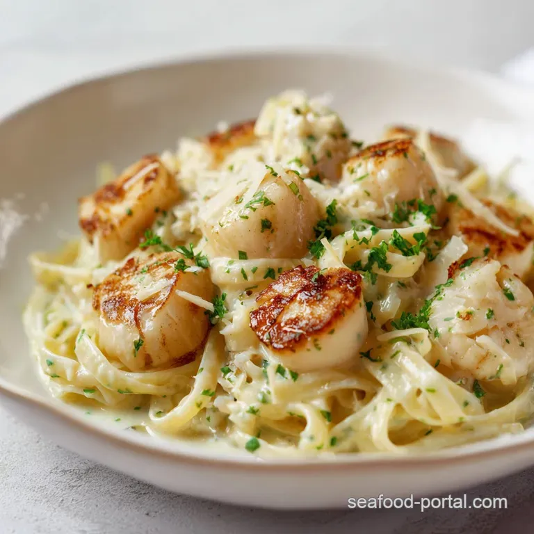 Creamy Scallop Linguine: Chef Julians Signature Dish presentation