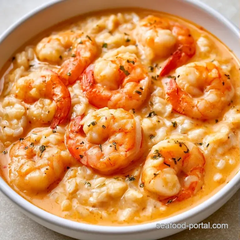 White ceramic bowl of creamy seafood soup on a rustic wooden table, paired with a crusty baguette and silver spoon.