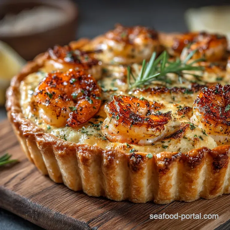 Chefs GoldenCrusted Creamy Shrimp Pie with Tarragon presentation