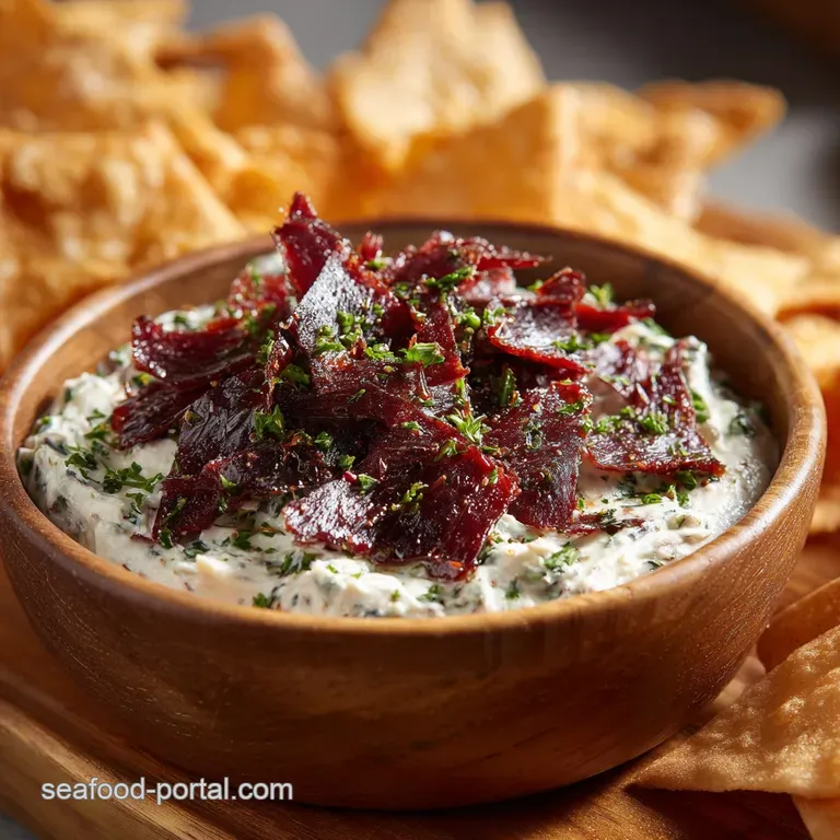 The Savoury Stampede Smoked Beef Jerky and Cream Cheese Dip