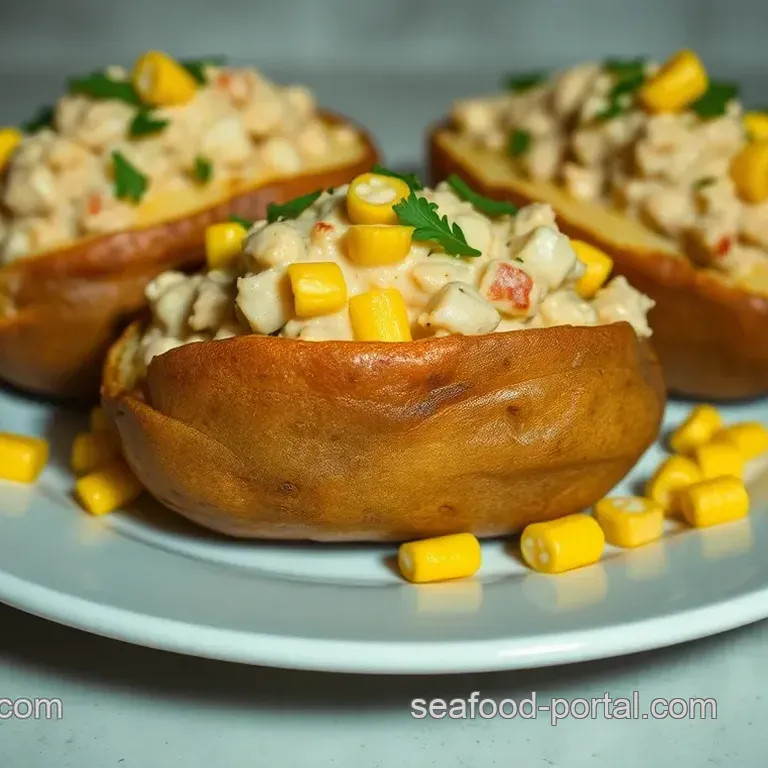 Creamy Tuna and Sweet Corn Stuffed Baked Potatoes