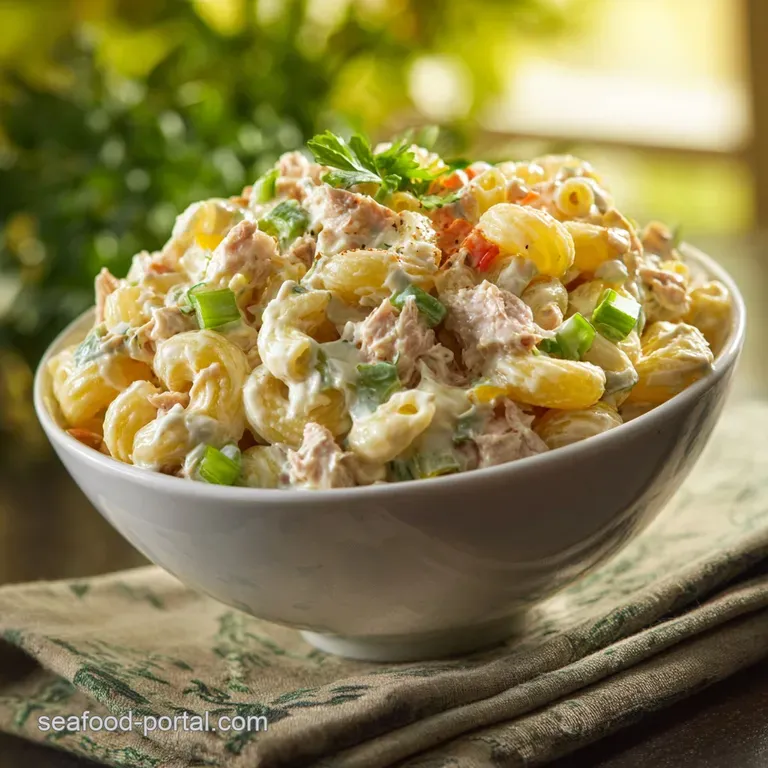 The Ultimate Creamy Tuna Macaroni Salad a Bank Holiday Classic presentation