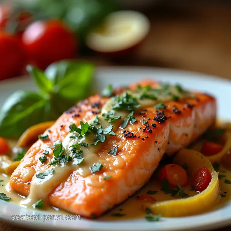 Creamy Tuscan Salmon Marry Me Salmon Inspired presentation