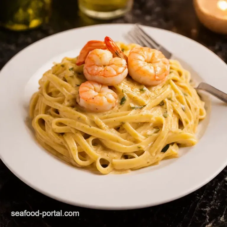 Creamy Tuscan Shrimp Linguine a Taste of Italy at Home presentation