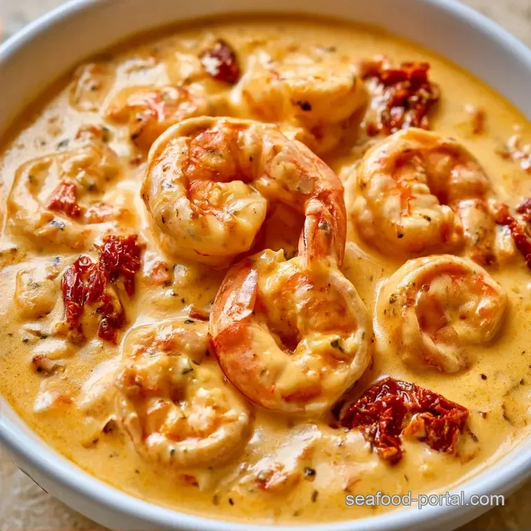 Creamy Tuscan Shrimp Soup with Sun-Dried Tomatoes