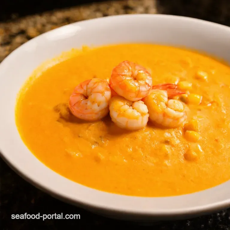 Creole Comfort New Orleans Shrimp Corn Bisque presentation