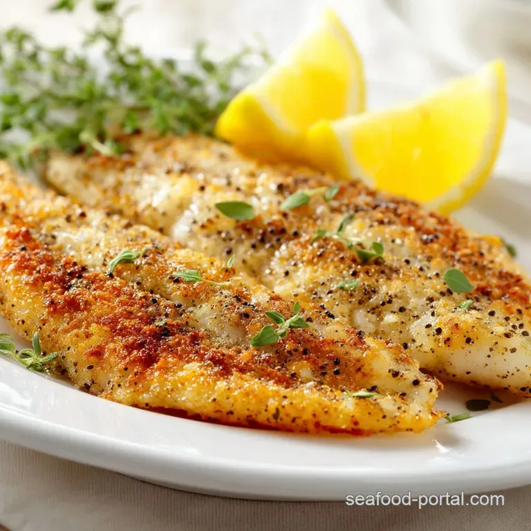 Baked Catfish: Crisp Lemon-Pepper Style presentation
