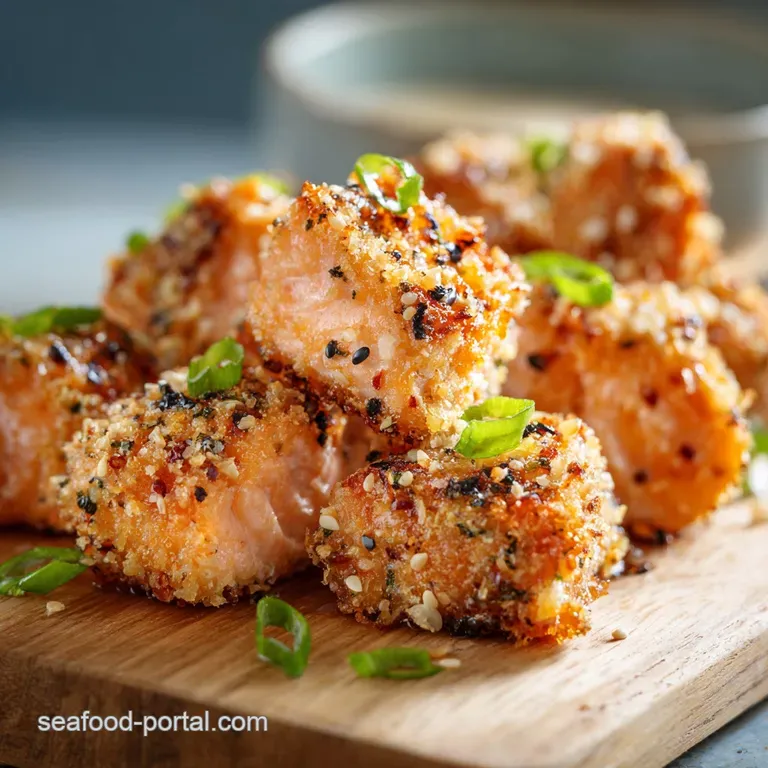 Crispy Airfried Bang Bang Salmon Bites presentation