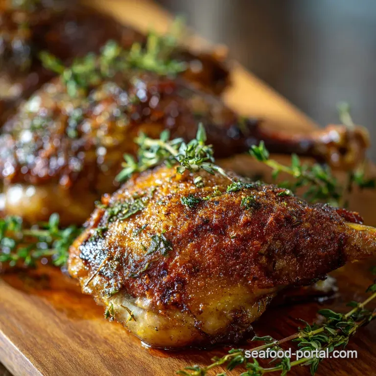The Perfect Crunch Crispy Air Fryer Duck Legs Confitstyle with Thyme Garlic presentation
