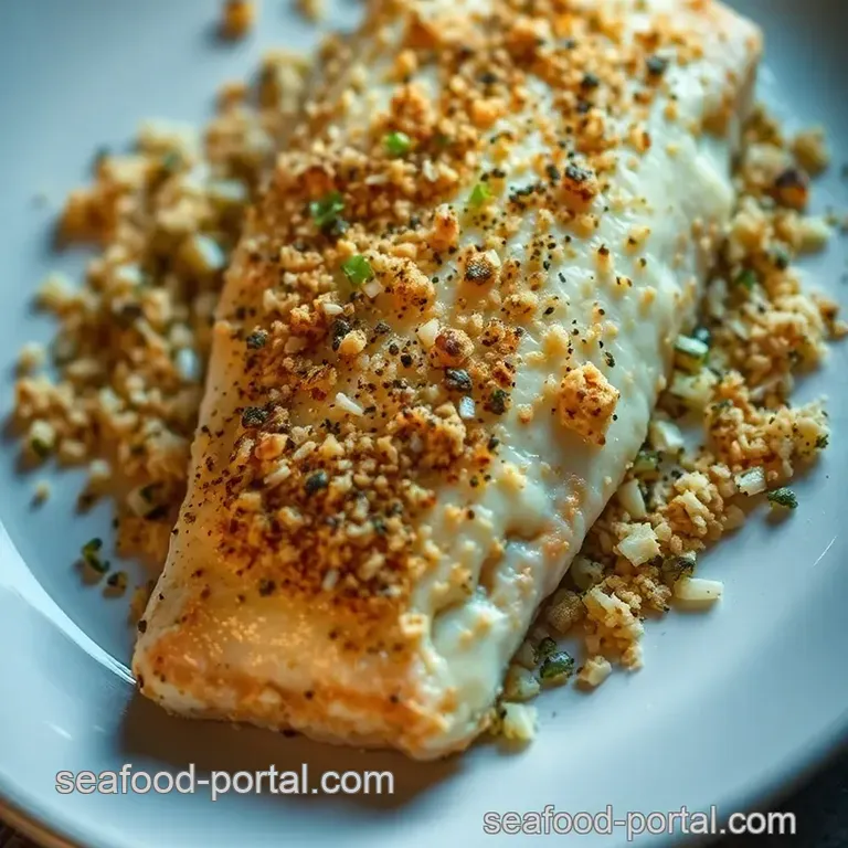 Crispy Air Fryer Sea Bass with Lemon Herb Crust presentation