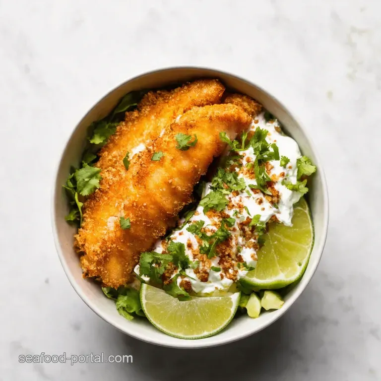 Crispy Baja Fish Taco Bowls with Lime Crema