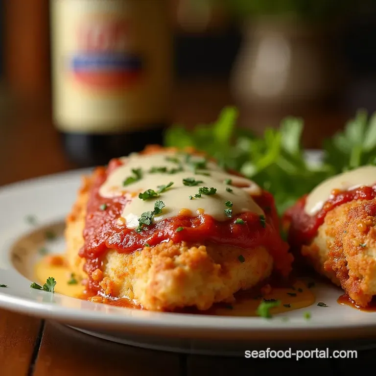 The NoFuss AllCrunch Crispy Baked Chicken Parmesan presentation
