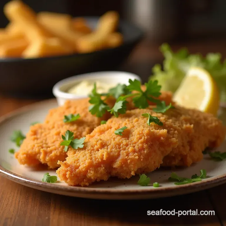 The Crispiest Catch Authentic Southern Fried Catfish with Buttermilk Cornmeal Crunch presentation
