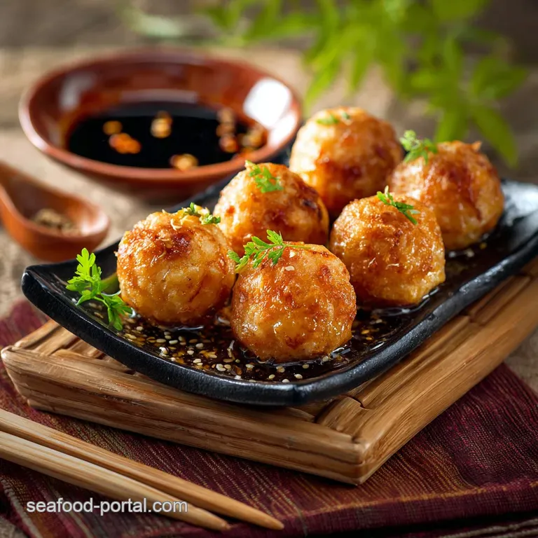 Shrimp Balls Classic Crispy Cantonese Har Mi Wan with Water Chestnut Crunch presentation