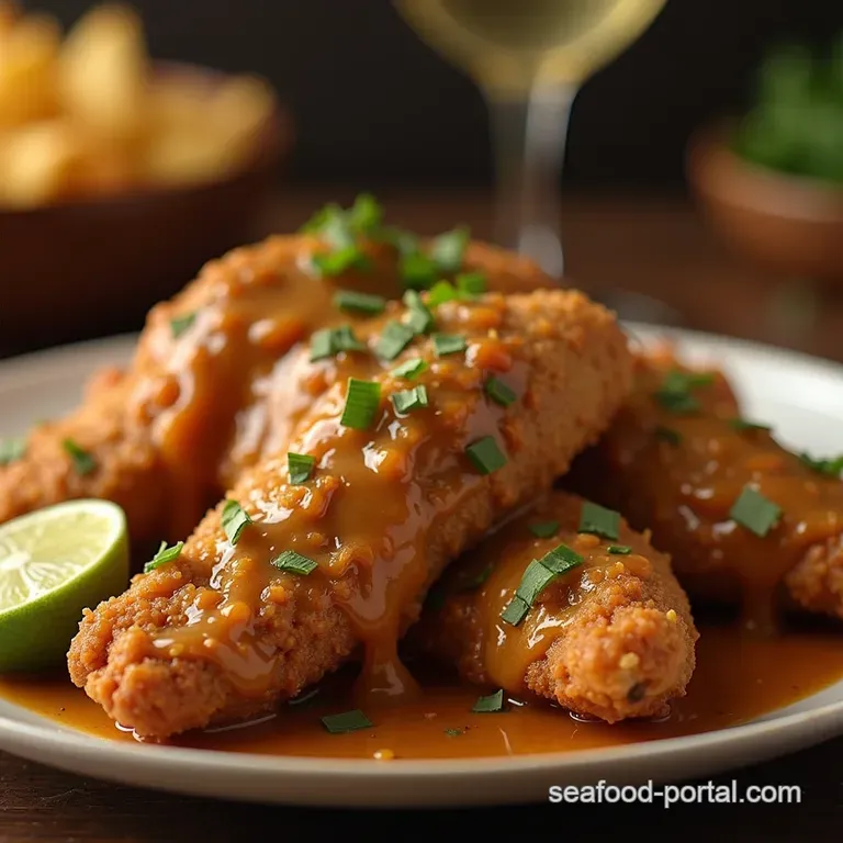 Proper Job Crispy Chicken Fried Chicken with Peppery Country Gravy presentation