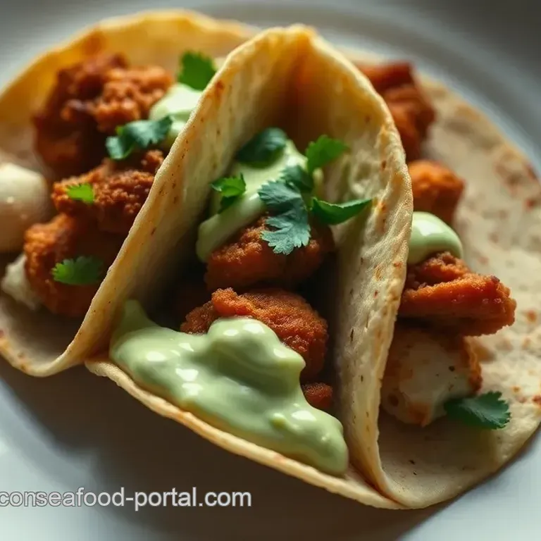 Crispy Cod Tail Tacos with Avocado Crema