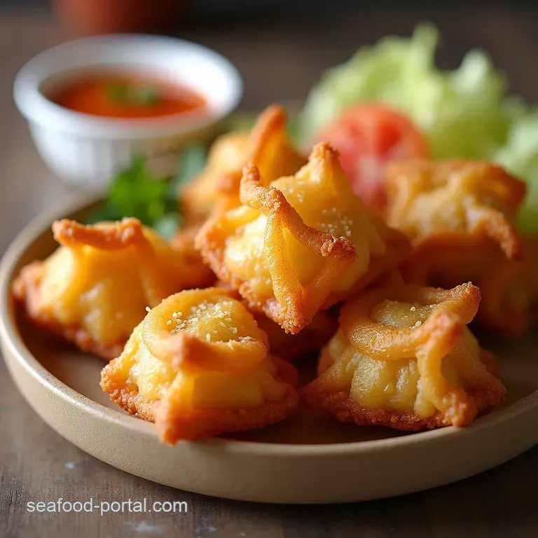 Golden Delight RestaurantStyle Crispy Crab Rangoons with Sweet Chilli Dip
