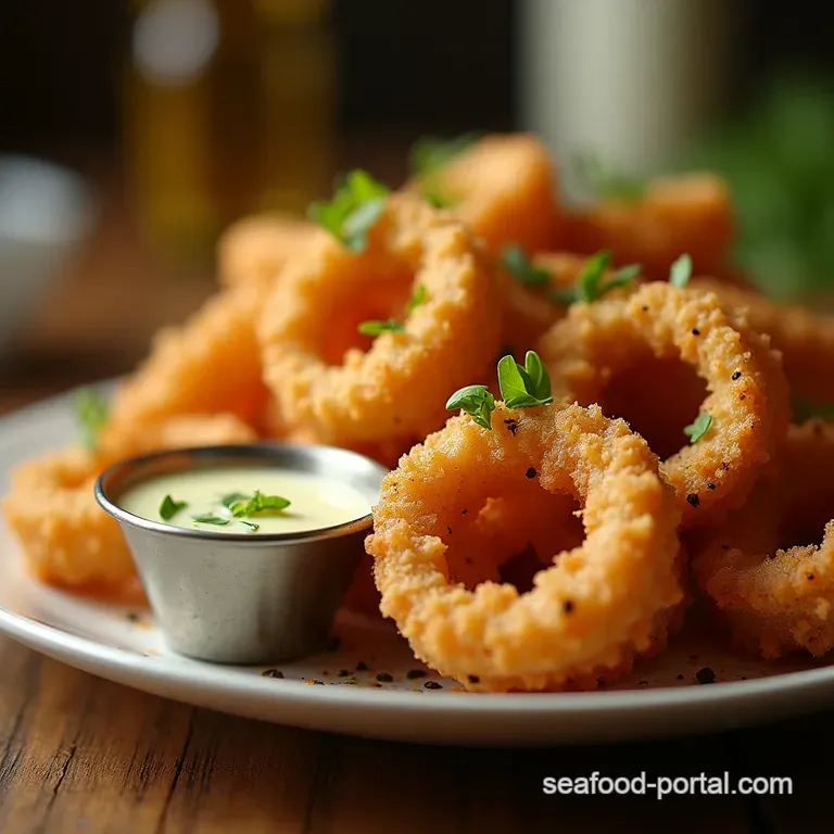 The Better Than the Chippy Crispy Fried Calamari with LemonHerb Aioli presentation
