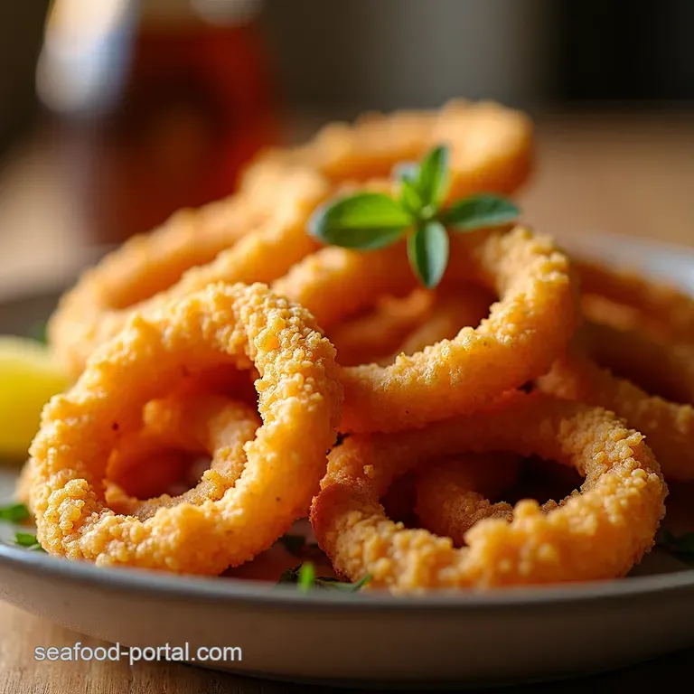 Crispy Light and OhSoMoreish Proper Fried Calamari presentation