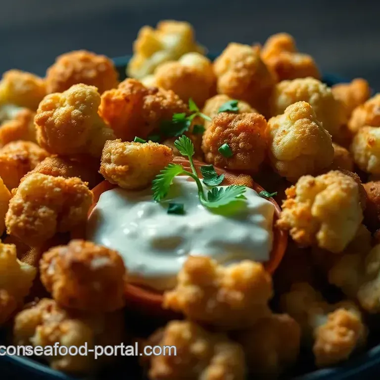 Crispy Fried Cauliflower with Spicy Yogurt Dip