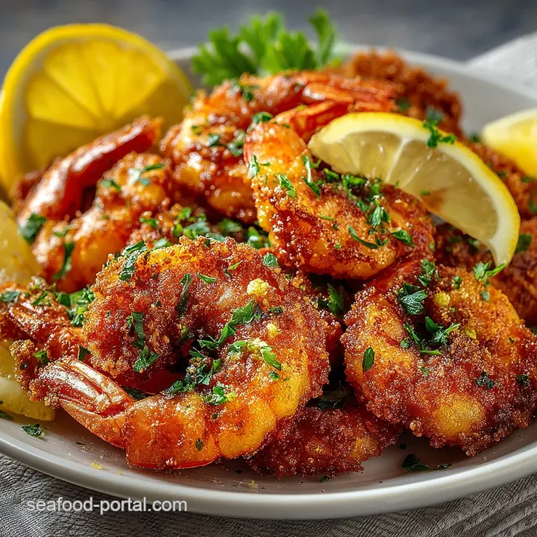 Shatteringly Crisp Fried Jumbo Shrimp with Lemon and Old Bay