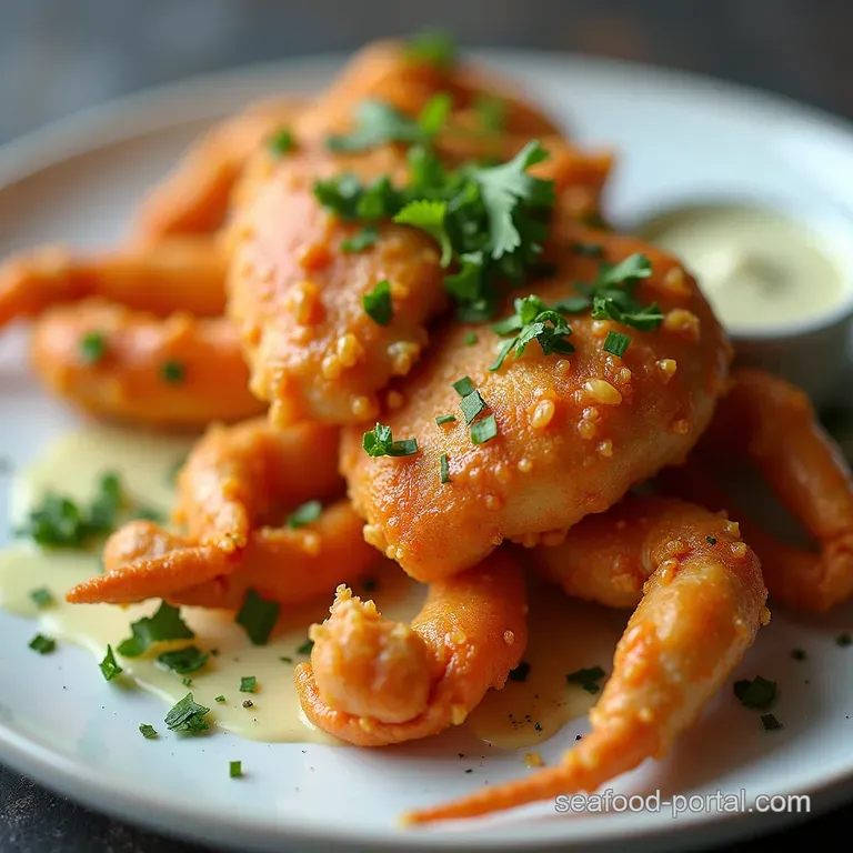 The Perfect Crunch Crispy Fried Soft Shell Crabs with Zesty LemonCaper Aioli
