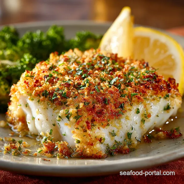 Baked Brilliance Crispy Garlic Parmesan Crusted Cod presentation