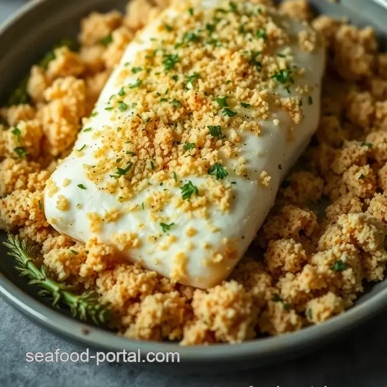 Crispy Herb-Crusted Baked Cod with Lemon Butter Sauce presentation