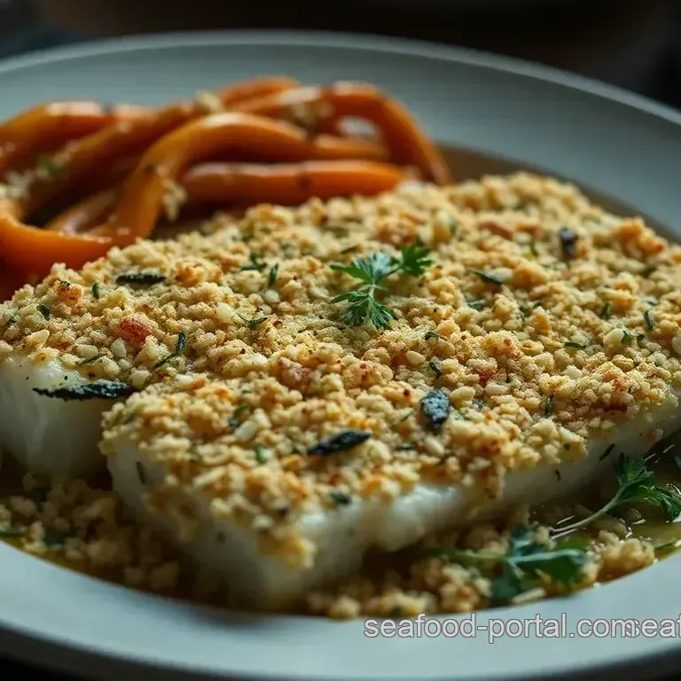 Crispy Herb-Crusted Baked Cod with Lemon Butter Sauce